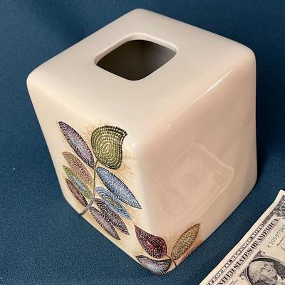 TISSUE BOX COVER â€œMOSAIC LEAVESâ€ PATTERN 
