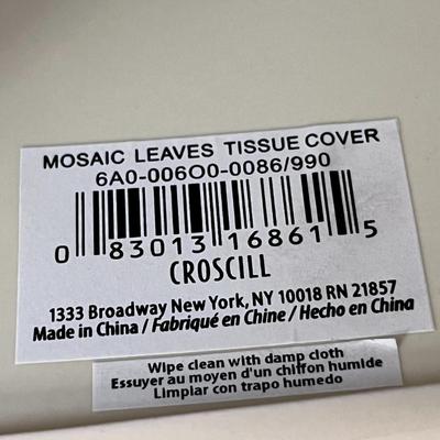 TISSUE BOX COVER â€œMOSAIC LEAVESâ€ PATTERN 