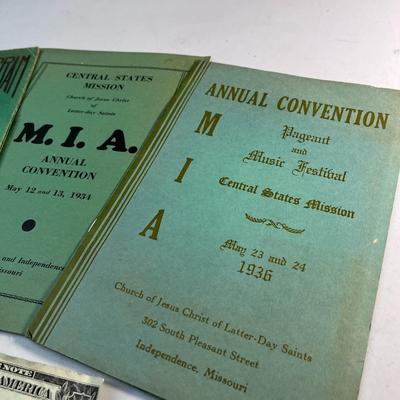 1930â€™S LDS MIA CENTRAL STATES MISSION CONVENTION PAGEANT BOOKLETS
