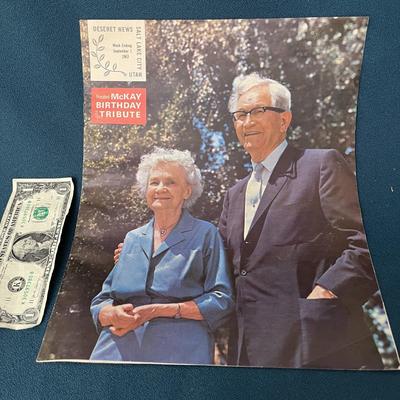 1963 LDS DESERET NEWS TRIBUTE TO DAVID O. MCKAY BIRTHDAY