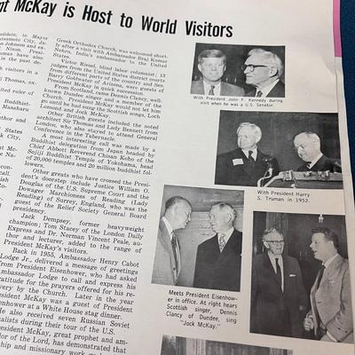 1963 LDS DESERET NEWS TRIBUTE TO DAVID O. MCKAY BIRTHDAY