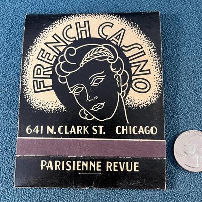 VINTAGE OVER SIZED MATCHBOOK FRENCH CASINO GIRL REVUE CHICAGO