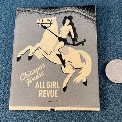 VINTAGE OVER SIZED MATCHBOOK FRENCH CASINO GIRL REVUE CHICAGO