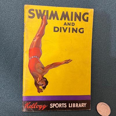 VINTAGE 1934 KELLOGG SPORTS LIBRARY BOOKLET SWIMMING DIVING