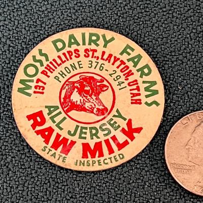 MILK BOTTLE CAP MOSS DAIRY LAYTON, UTAH