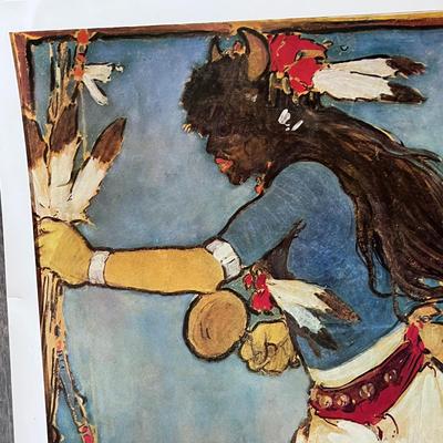 BUFFALO DANCER LARGE PRINT LA FONDA HOTEL SANTA FE N.M. POSTER