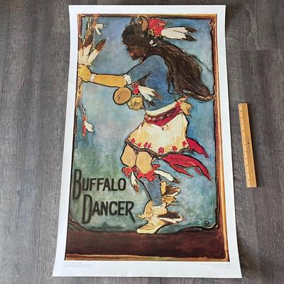 BUFFALO DANCER LARGE PRINT LA FONDA HOTEL SANTA FE N.M. POSTER