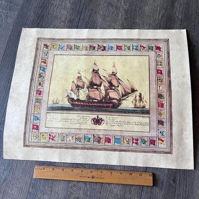 OLD SAILING SHIP MARITIME PRINT 