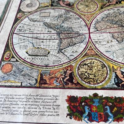 WORLD MAP YEAR 1650 FASCINATING REPRINT