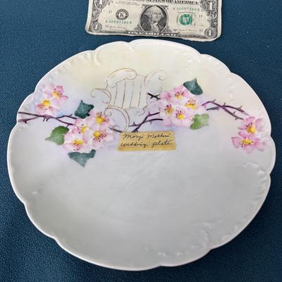 HAVILAND FRANCE HAND PAINTED â€œMARYâ€™S MOTHERâ€™ WEDDING PLATEâ€