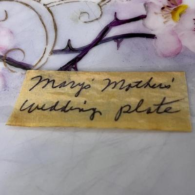 HAVILAND FRANCE HAND PAINTED â€œMARYâ€™S MOTHERâ€™ WEDDING PLATEâ€