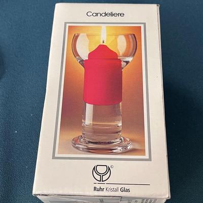 CRYSTAL FLOATING CANDLE HOLDER GERMANY NEW IN BOX