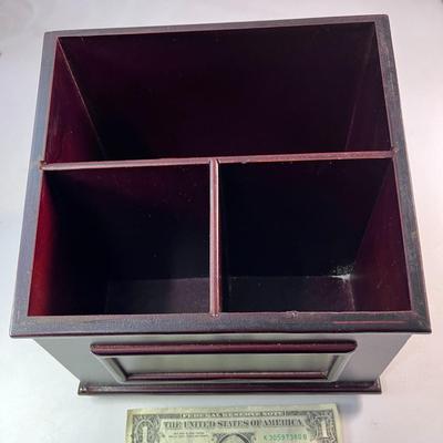 HANDSOME MAHOGANY FINISH DESK ORGANIZER LAZY SUSAN BASE