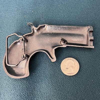 FANCY RHINESTONE DERRINGER PISTOL BELT BUCKLE