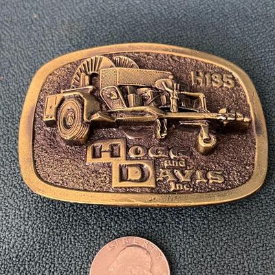 SOLID BRASS HOGG & DAVIS 3D BELT BUCKLE