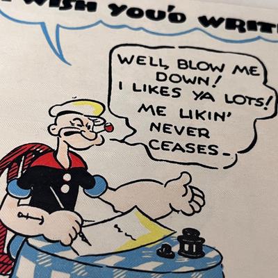FUN VINTAGE POPEYE GREETING CARD 