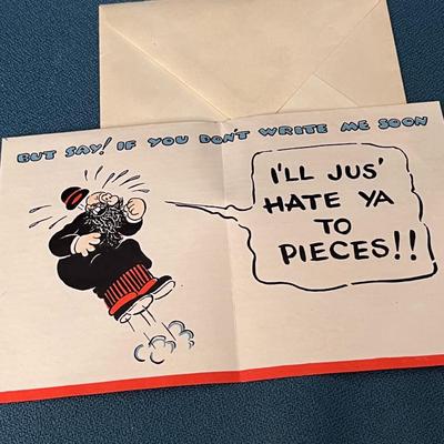 FUN VINTAGE POPEYE GREETING CARD 