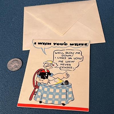 FUN VINTAGE POPEYE GREETING CARD 