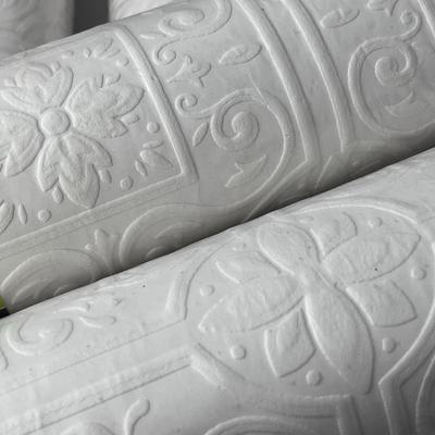 MATCHING TEXTURED WALL PAPER PAINTABLE 5 DOUBLE ROLLS