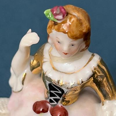 OCCUPIED JAPAN DRESDEN-LIKE LACEY CHINA DOLL 