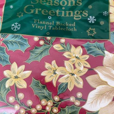 NEW IN PACKAGE FLANNEL BACK VINYL TABLECLOTH 