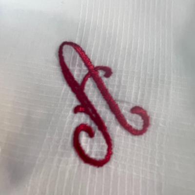 PAIR VINTAGE EMBROIDERED â€œAâ€ HANDKERCHIEFS