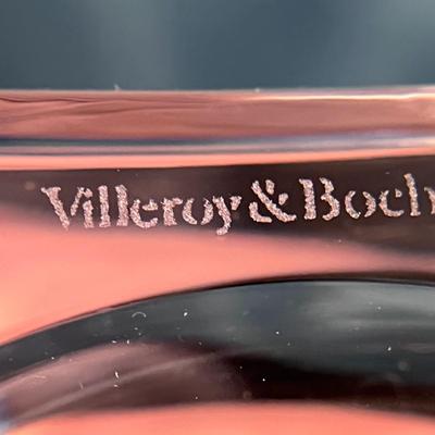 PAIR VILLEROY & BOCH CRYSTAL MODERN DESIGN CANDLE STICKS 