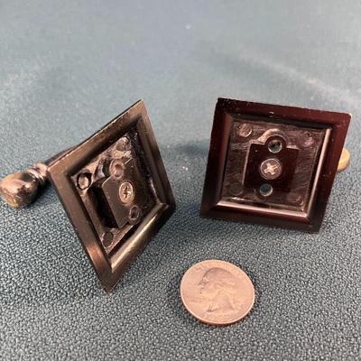 PAIR NEW STURDY COAT HOOKS AGED BRASS LOOK