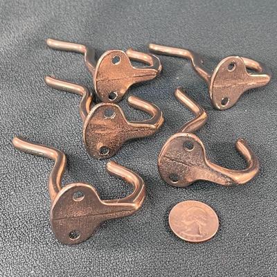 SET OF 5 MATCHING METAL STURDY COAT HOOKS VINTAGE