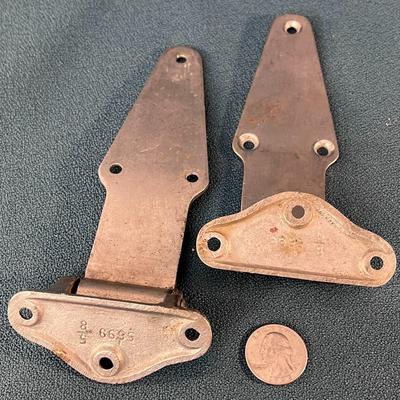 PAIR ANTIQUE HEAVY DUTY STRAP HINGES