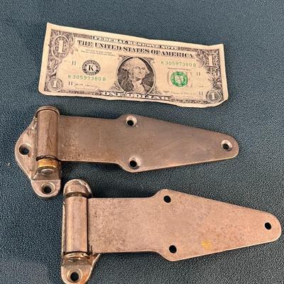 PAIR ANTIQUE HEAVY DUTY STRAP HINGES