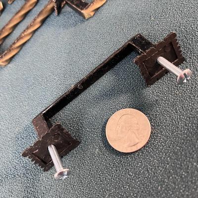 13 NEW FROM PACKAGING MATCHING AGED METAL LOOK CUPBOARD DRAWER HANDLES