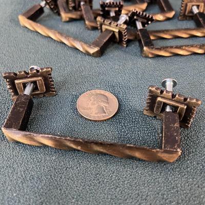 13 NEW FROM PACKAGING MATCHING AGED METAL LOOK CUPBOARD DRAWER HANDLES