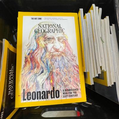Large Crate of Vintage National Geographic Magazines