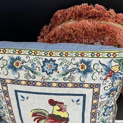 Vintage Embroidered Pillow Lot