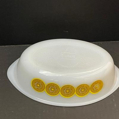 Vintage Glasbake Yellow Casserole Dish