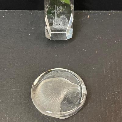 Two Crystal Paperweight Lot
