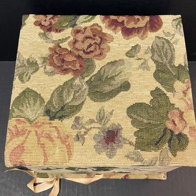 Vintage Embroidered Card Box for Storage