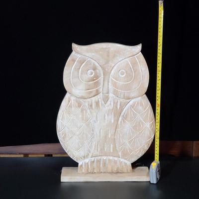 Wooden Large Standing Owl