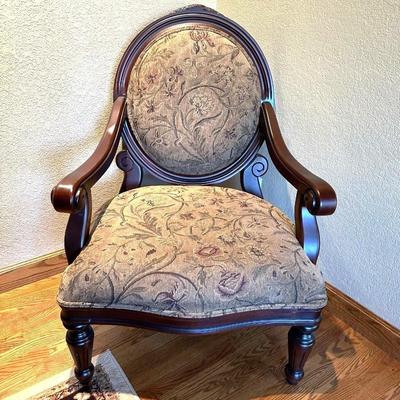 UPHOLSTERED WOODEN OCCASIONAL ARMCHAIR