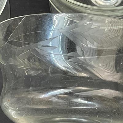 Set of 6 Etched Parfait or Shrimp Cocktail Glasses