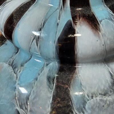 Large Blue Art Glass Vase