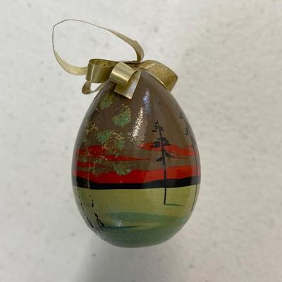 Two Mini Hand Painted Khokloma Wood Eggs