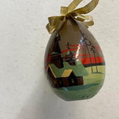 Two Mini Hand Painted Khokloma Wood Eggs
