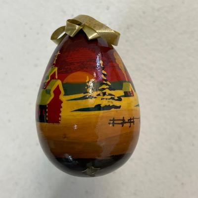 Two Mini Hand Painted Khokloma Wood Eggs