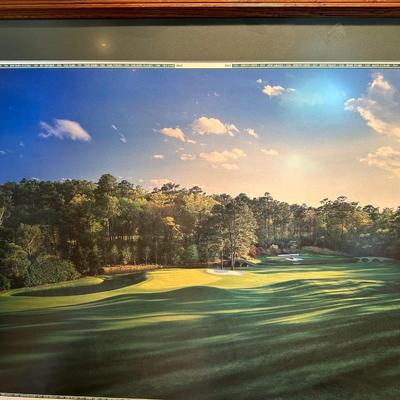 FRAMED PRINT OF THE 12TH HOLE AT THE 2001 MASTERS
