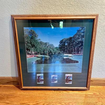 FRAMED PHOTO OF THE 2004 MASTERS WITH ORIGINAL TICKETS