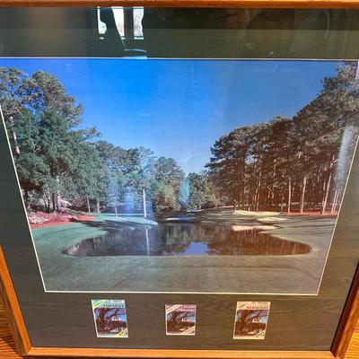 FRAMED PHOTO OF THE 2004 MASTERS WITH ORIGINAL TICKETS