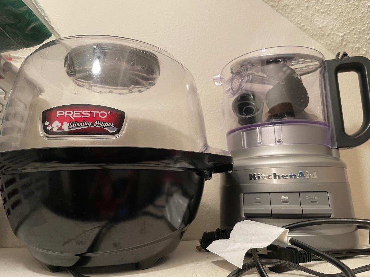 Kitchen Aid processor & Presto popcorn maker