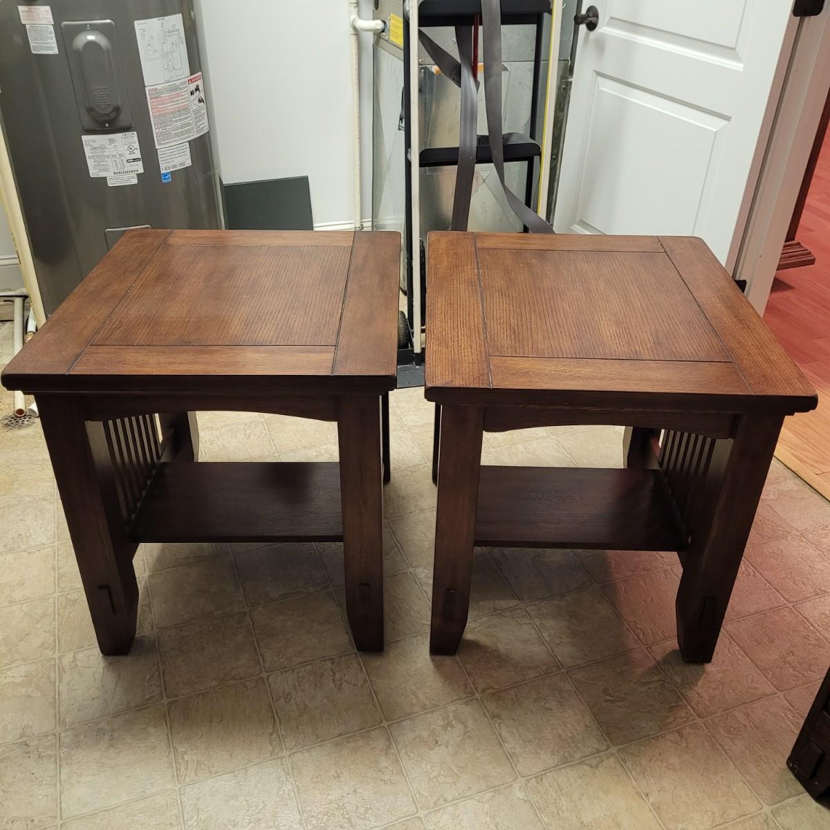 Pair of Ashley Furniture Mission Style Side Tables (BOCE